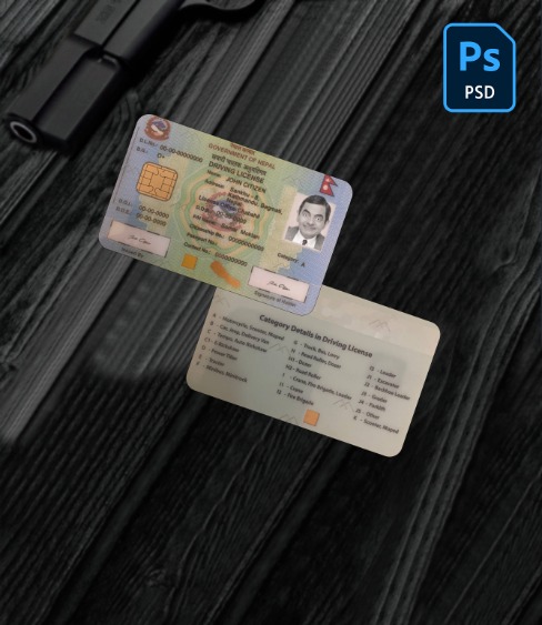 Nepal driving license version 2 PSD